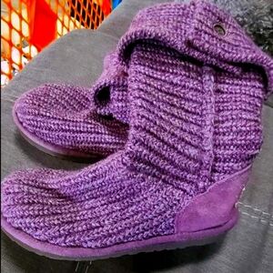 Cozy Purple UGG Knit Girls's Boots